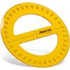 Aristo GEOtec GEOContrast - Goniometro a 360°, in plastica, 100 mm, 1,5 mm, trasparente, giallo