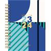 Draeger Paris - Agenda settimanale 2023-2024, 13 x 18 cm, da settembre 2023 ad agosto 2024, a righe blu