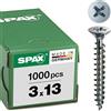 SPAX Viti a testa svasata-Z Spax, 3 x 13 mm, galvanizzato, 1000 pcs