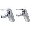 Ideal Standard A5655AA Ceramix Blue Miscelatore monocomando bidet, con tubi flessibili, cromato & A5646AA Ceramix Blue Miscelatore monocomando lavabo, tubi flessibili, cromato