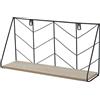 Baroni Home Mensola da parete, Mensola Rustica per Bagno, Cucina, Camera da Letto, Mensola Sospesa da Muro in Ferro e Metallo, Nero 1 Ripiano