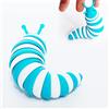 EDIDEN Fidgets Slug Giocattolo Lumaca Arcobaleno 3D Fidget Slug Toy Anti Stress Giocattolo sensoriale creativo per piccole capacità motorie per bambini e adulti (blu)
