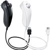 AFUNTA Nunchuck Controller per Wii U, 2 Portatili Joysticks Gamepad con Cavo per Wii U Videogiochi - Nero, Bianco [video game]