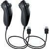 AFUNTA Nunchuck Controller per Wii U, 2 Pacchetti di Ricambio per Wii U Video Game - Nero