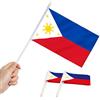 Anley Filippine Mini Flag 12 Pack - Bandiere filippine in miniatura piccole tenute in mano su bastone - Colori vivaci e resistenti allo sbiadimento - 5 x 8 pollici con asta solida e punta a lancia