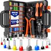 SOMELINE Set di Puntalini, 24 Tipi [0,25-10mm²] Capicorda Elettrici a Crimpare con Spelafili, Crimpatrice Puntalini Esagonale, Pinza Crimpatrice Capicorda, Pinza Capicorda, Kit Attrezzi Elettricista