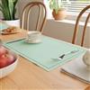 Encasa XO Tovagliette Americane, Lavabili in Cotone 48x32 cm | Menta verde, Puro Cotone | Design Orlato | Sottopiatti Tavola | Lavabile in Lavatrice | Set di 4