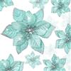 WILLBOND 36 fiori finti di stella di Natale glitterati di 3 dimensioni diverse, ideali come decorazioni per albero di Natale, Natale, capodanno, casa, esterni (blu-verde, 7,6/10/15 cm)