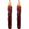 CVHOMEDECO. Candele in vera cera a LED, immerse a batteria, con timer, senza fiamma, decorazione senza fiamma, 17 cm, bordeaux, 2 pezzi in una confezione