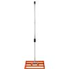 T-Mech Livellatrice 50x32cm Rastrello Livellatore Leggero Acciaio Zincato Alluminio Arancione 1,2-1,9m Manico Estensibile Facile Impugnatura Attrezzo Giardino Erba Terreno Tappeto Erboso Artificiale Concime