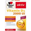 Doppelherz aktiv Vitamin D3 2000 UI, Supporto immunitario, ossa e muscoli, 50 μg/compressa, 120 compresse essenziali per una salute ottimale