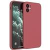 Mixroom - Cover Custodia Case per iPhone 12 Protezione Copre Fotocamera in Silicone TPU Morbido Opaco con Bordi Piatti Colore Rosso