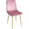 ZONS Zone - Set di 6 sedie in velluto rosa appoggiate su 4 piedi in metallo effetto legno,
