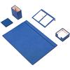 MOOGCO MOOG - Set da scrivania in pelle blu - supporto per banconote - portapenne - sottobicchiere in pelle - accessori da scrivania - organizer da scrivania, blu (5 pezzi).