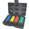 ACEBON Gomma Protettiva Cerchi, Set Bussole a Impatto 1/2 Parete Sottile Anti-Graffio - 4 Pezzi Metriche (17/19/21/22mm) per Dadi Ruota | Cromo Vanadio | Custodia Inclusa