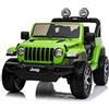 Tecnobike Shop Auto Macchina Elettrica per Bambini Jeep Fiat Wrangler Rubicon 12V Telecomando 2 Posti Sedile in Pelle Mp3 Luci e Suoni (Verde)