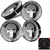 LONGHAO 4 Pcs Coprimozzi Coprimozzo Ruota Tappo,Coprimozzi Teschio,Coprimozzo Craneo Auto Universale,Diametro 60mm,Punisher Skull Teschio,Per Copri Mozzo,Copri Centro
