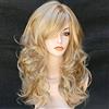 Fleurapance, parrucca da donna, capelli lunghi mossi, biondo dorato, resistente al calore, sintetica, di alta qualità, effetto capelli veri