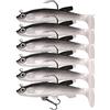 Vesaneae 6pcs Esche morbide da pesca, esche 3D artificiali ad aspetto realistico, esche morbide in gomma per pesci predatori lucioperca, trota luccio