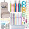 RealPlus Uncinetto Set di 12/14, Regalo per Ragazze, Ganci per Uncinetto di Dimensioni Complete con Impugnature in Gomma, per Principianti, Set per Maglieria con Scatola(Viola) (105pcs-Bianco)
