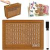 ZZRSYJ Salvadanaio Legno con Contatore, Riutilizzabile con Obiettivo di Risparmio e Numeri da Spuntare, per Bambini