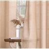 MIULEE Tende Lino con Anelli Effetto Lino Soggiorno Moderna Tenda Voile Semitrasparenti Naturale 2 Pezzi, 140 x 260 cm Beige-Rosa