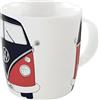 BRISA VW Collection - Volkswagen tazza in Ceramica da tè, caffè, latte, cappuccino, Campervan T1 Bus design 370ml (Fronte/Rosso & Nero)