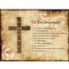 Wee Blue Coo Ten 10 Commandments Cross Christian Religious Quote Typography Art Print Poster Wall Decor 12X16 Inch
