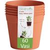 Clever Pots Vasi per Piante a Rilascio Facile, 60 x Vasi Mini da Fiori in Plastica con Fori di Drenaggio, Vasi Leggeri, Fioriere Rotonde, Terracotta