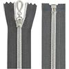 Aerzetix - C64072 - Set di 10 Cerniere Lampo a Spirale N°5 40cm separabile autobloccante - Rete in Nylon Argento - tiretto cursore in Metallo - Colore Grigio Scuro - merceria