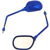 ONE by CAMAMOTO Coppia Specchietti Retrovisore Universale Quadro con Gambo Lungo Blu
