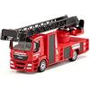 Siku 2114, Camion dei pompieri con scala girevole, 1:50, Metallo,Plastica, Rosso, Scala dei pompieri estensibile