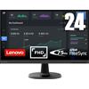 Lenovo D24-45 Monitor - Display 24 pollici FullHD (1920 x 1080, VA, Bordi Ultrasottili, AMD FreeSync, 4ms, 75Hz, Cavo HDMI, Input HDMI + VGA) - Raven Black - Esclusiva Amazon, 2022