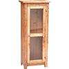 Biscottini Vetrina soggiorno in legno massello 40x25x98 cm - Credenza cucina alta Made in Italy - Libreria chiusa con ante in vetro - libreria con ante in vetro