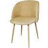 ZONS Zone - Set di 2 sedie YPOS Macaron scandinavo in tessuto ambra e piedi in metallo, effetto legno, XL