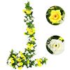 JUSTOYOU Ghirlanda di rose artificiali a doppio colore da 7,6 piedi, per appendere fiori di seta, fiori artificiali per esterni, interni, pareti del bagno, decorazione (giallo, 13 teste)