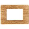 ETTROIT Placca compatibile Vimar Plana 3 moduli plastica colore legno scuro Ettroit EV83305