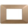 ETTROIT Placca compatibile Vimar Plana 3 moduli plastica colore oro Ettroit EV83311