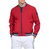 Tommy Hilfiger - Giacca bomber leggera da uomo, stile Varsity, a coste, Rosso, X-Large