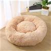 Lukery Cuccia per Cani Cuccia per Gatti, Cuscino Rotondo in Peluche Morbido Lavabile Letto Peluche Antistress Ciambella per Animali Domestici per Cani di Piccola, Media e Grande Taglia (80CM,Beige)