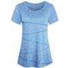 iClosam Maglietta Sportiva Donna T Shirt Palestra Donna Maglia Maniche Corte Corsa Asciugatura Rapida Top Elastico Magliette Fitness Yoga Tee A-Blu,L