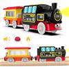 LiRiQi Locomotiva ad Azione a Batteria, Treno Elettrico per Bambini, Rail Treno passeggeri, Auto Giocattolo da Pista, Regalo Giocattolo Educativo, Età Raccomandata 3+ Anni, Compatibile BRIO