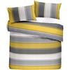Fusion - Betley - Classic Wide Stripe Set Copripiumino, Doppio, ocra