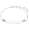 Prinzessin Lillifee Bracciale ID Bracciali per bambini in argento sterling 925 per ragazze, con sintesi di zirconi, 12+2 cm, viola, cuore, viene fornito in una confezione regalo di gioielli, 2027208