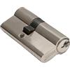 MICEL - 13149 - Cilindro a sega, sicurezza, profilo europeo, doppia frizione, con leva corta, decentrato, 30 x 50, con chiavi, finitura in nichel, colore: argento, 80 x 17 x 33 mm
