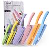 hecef Set di Coltelli da Cucina Colorati da 6 pezzi, Coltelli da Chef Professionali in Acciaio Inossidabile, Antiaderenti Sharp Coltelli con Coperture di Protezione, Lavabile in Lavastoviglie
