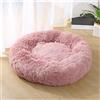 Lukery Cuccia per Cani Cuccia per Gatti, Cuscino Rotondo in Peluche Morbido Lavabile Letto Peluche Antistress Ciambella per Animali Domestici per Cani di Piccola, Media e Grande Taglia (50CM,Rosa)