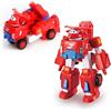 Super Wings- Vehicles Robot Transformers Pompieri Jett Aereo, Camion Giocattolo per Bambini, Colore Rosso, 18cm, EU720311