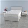 Italian Bed Linen TOPPER PLUS TRAPUNTATO CON ELASTICI, Bianco, Piazza e Mezza Francese 140x195 cm