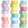 YUBBAEX Washi Tape Pastello nastro decorativo per fai da te, artigianato, confezioni regalo, accessori per scrapbooking (mini grafica 24 rotoli)
